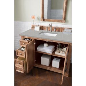 James Martin 238-105-5211-3ESR Providence 48 Inch Single Vanity Cabinet in Driftwood with 3 CM Eternal Serena Quartz Top