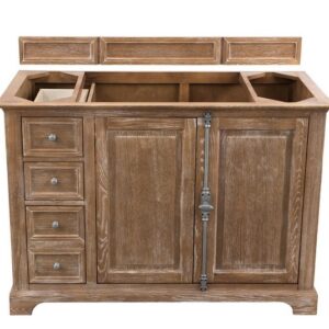 James Martin 238-105-5211-3GEX Providence 48 Inch Single Vanity Cabinet in Driftwood with 3 cm Grey Expo Quartz Top with Sink