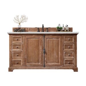 James Martin 238-105-5311-3ENC Providence 60 Inch Single Vanity Cabinet with Ethereal Noctis Quartz Top - Driftwood