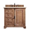 James Martin 238-105-5511-3EMR Providence 36 Inch Single Vanity Cabinet in Driftwood with 3 CM Eternal Marfil Quartz Top