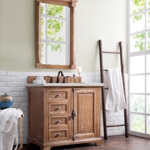 James Martin 238-105-5511-3ENC Providence 36 Inch Single Vanity Cabinet with Ethereal Noctis Quartz Top - Driftwood