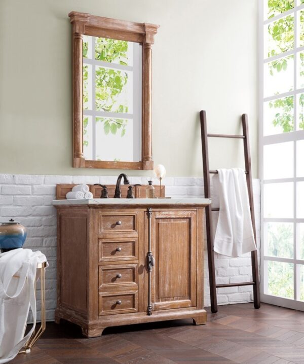 James Martin 238-105-5511-3ENC Providence 36 Inch Single Vanity Cabinet with Ethereal Noctis Quartz Top - Driftwood