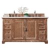 James Martin 238-105-5611-3EJP Providence 60 Inch Double Vanity Cabinet in Driftwood with 3 cm Eternal Jasmine Pearl Quartz Top with Sink