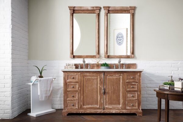 James Martin 238-105-5611-3ENC Providence 60 Inch Double Vanity Cabinet with Ethereal Noctis Quartz Top - Driftwood