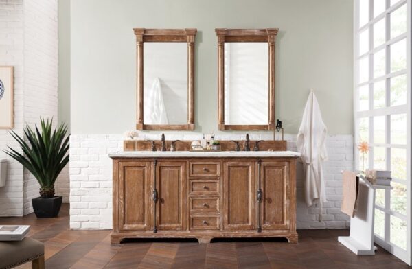 James Martin 238-105-5711-3ENC Providence 72 Inch Double Vanity Cabinet with Ethereal Noctis Quartz Top - Driftwood