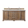 James Martin 238-105-5711-3ENC Providence 72 Inch Double Vanity Cabinet with Ethereal Noctis Quartz Top - Driftwood