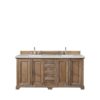 James Martin 238-105-5711-3ESR Providence 72 Inch Double Vanity Cabinet in Driftwood with 3 CM Eternal Serena Quartz Top