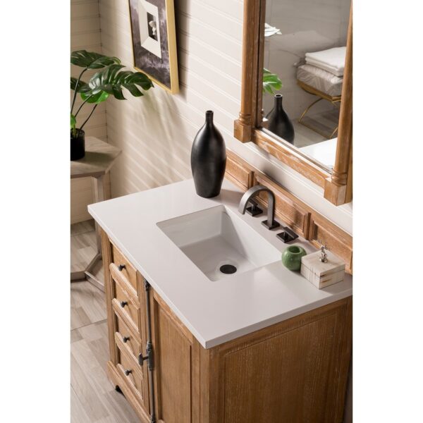 James Martin 238-105-V36-3WZ Providence 36 Inch Single Vanity Cabinet with 3cm White Zeus Quartz Top