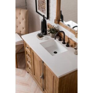 James Martin 238-105-V48-3WZ Providence 48 Inch Single Vanity Cabinet with 3cm White Zeus Quartz Top