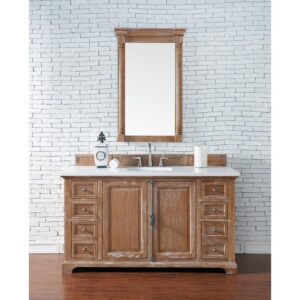 James Martin 238-105-V60S-3WZ Providence 60 Inch Single Vanity Cabinet with 3cm White Zeus Quartz Top