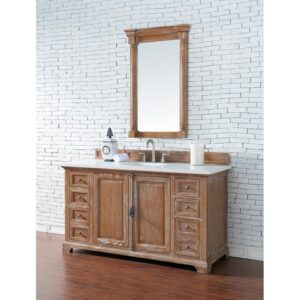 James Martin 238-105-V60S-3WZ Providence 60 Inch Single Vanity Cabinet with 3cm White Zeus Quartz Top