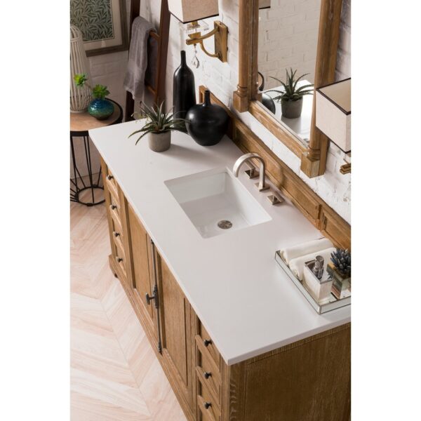 James Martin 238-105-V60S-3WZ Providence 60 Inch Single Vanity Cabinet with 3cm White Zeus Quartz Top