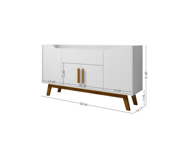 Manhattan Comfort Addie 53.54 Sideboard with 5 Shelves in White