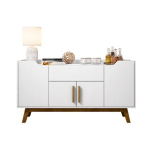 Manhattan Comfort Addie 53.54 Sideboard with 5 Shelves in White