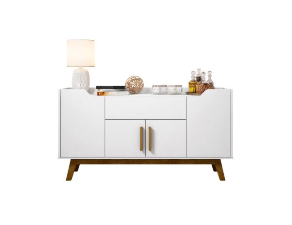 Manhattan Comfort Addie 53.54 Sideboard with 5 Shelves in White