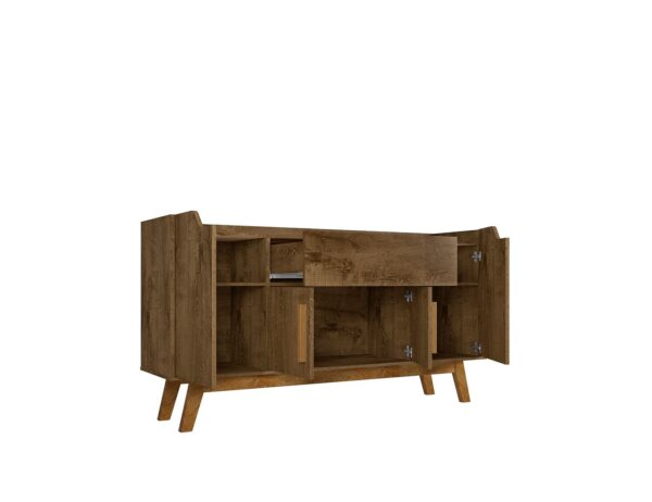 Manhattan Comfort Addie 53.54 Sideboard with 5 Shelves in Rustic Brown