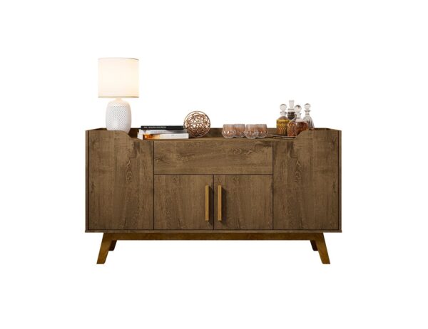 Manhattan Comfort Addie 53.54 Sideboard with 5 Shelves in Rustic Brown