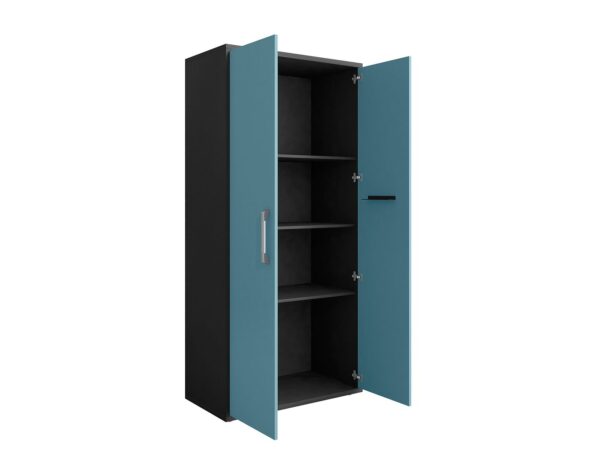 Manhattan Comfort Eiffel 73.43" Garage Cabinet with 4 Adjustable Shelves in Blue Gloss