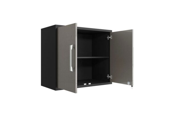 Manhattan Comfort Eiffel Floating Garage Storage Cabinet with Lock and Key in Grey Gloss