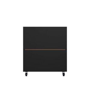 Manhattan Comfort Eiffel 28.35" Mobile Garage Storage Cabinet with 1 Drawer in Black Matte