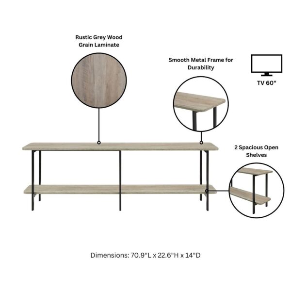 Manhattan Comfort Celine Modern Side Table Console in Rustic Grey