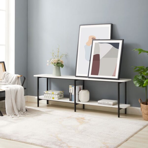 Manhattan Comfort Celine Modern Side Table Console in White