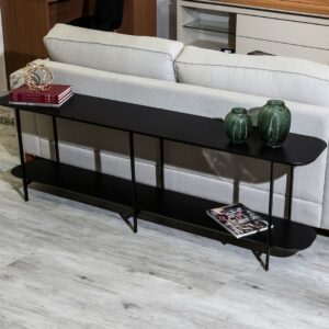 Manhattan Comfort Celine Modern Side Table Console in Black