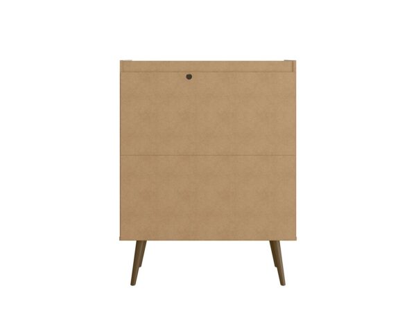 Manhattan Comfort Bogart 45.5" Mid-Century Modern Accent Cabinet in Off-White and Nature