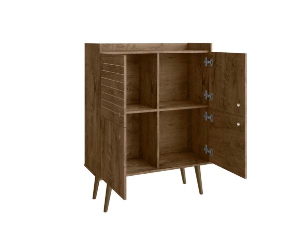 Manhattan Comfort Bogart 45.5" Mid-Century Modern Accent Cabinet in Rustic Brown and Nature