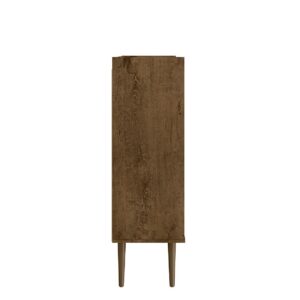 Manhattan Comfort Bogart 45.5" Mid-Century Modern Accent Cabinet in Rustic Brown and Nature