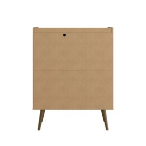 Manhattan Comfort Bogart 45.5" Mid-Century Modern Accent Cabinet in Rustic Brown and Nature