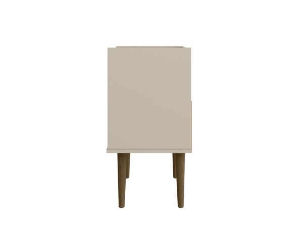 Manhattan Comfort Bogart Mid-Century Modern Nightstand in Off-White and Nature