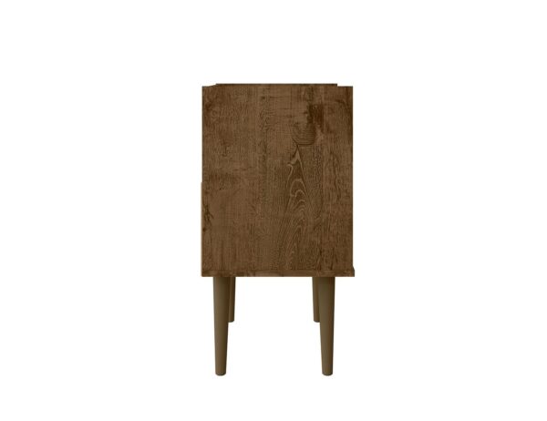 Manhattan Comfort Bogart Mid-Century Modern Nightstand in Rustic Brown and Nature