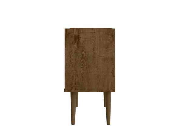 Manhattan Comfort Bogart Mid-Century Modern Nightstand in Rustic Brown and Nature