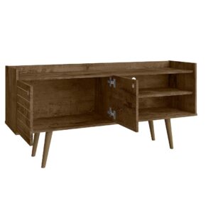 Manhattan Comfort Bogart 53.54" Mid-Century Modern TV Stand in Rustic Brown and Nature