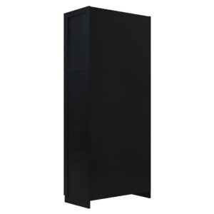 Manhattan Comfort Hopkins Modern Freestanding Storage Closet with 7 Shelves in Black