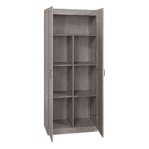 Manhattan Comfort Hopkins Modern Freestanding Storage Closet with 7 Shelves in Grey