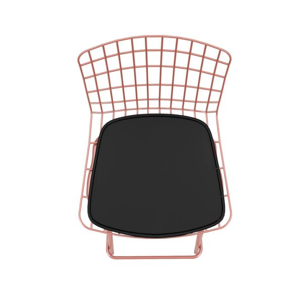 Manhattan Comfort Madeline 41.73" Barstool, Set of 3 with Seat Cushion in Rose Pink Gold and Black