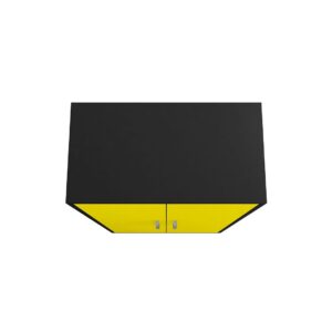 Manhattan Comfort Eiffel Storage Cabinet in Matte Black and Yellow (Set of 3)