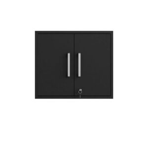 Manhattan Comfort Eiffel Floating Garage Cabinet in Matte Black (Set of 3)