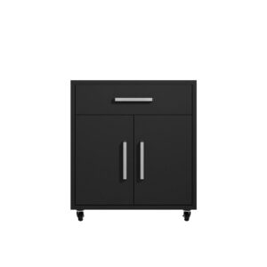 Manhattan Comfort Eiffel 3-Piece Storage Garage Set in Matte Black