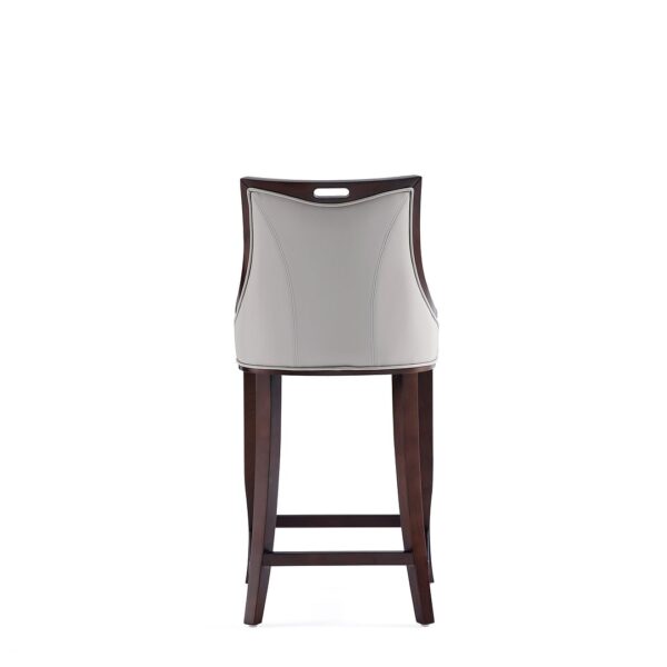 Manhattan Comfort Emperor Faux Leather Barstool in Light Grey (Set of 3)