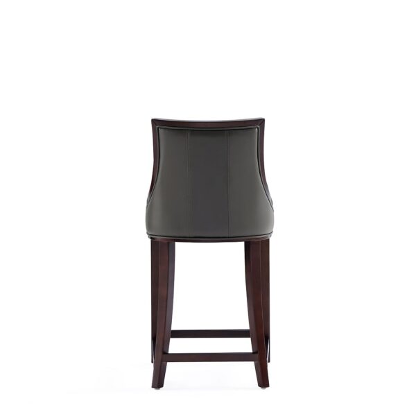 Manhattan Comfort Fifth Avenue Faux Leather Counter Stool in Pebble Grey (Set of 3)