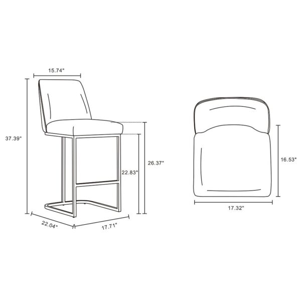 Manhattan Comfort Serena Modern Leatherette Upholstered Counter Stool in White - Set of 3