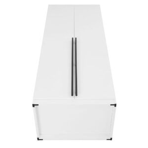 Manhattan Comfort Lee Modern Freestanding Wardrobe Closet 2.0 with 1 Hanging Rod, 1 Shelf, and 2 Drawers in White- Set of 3