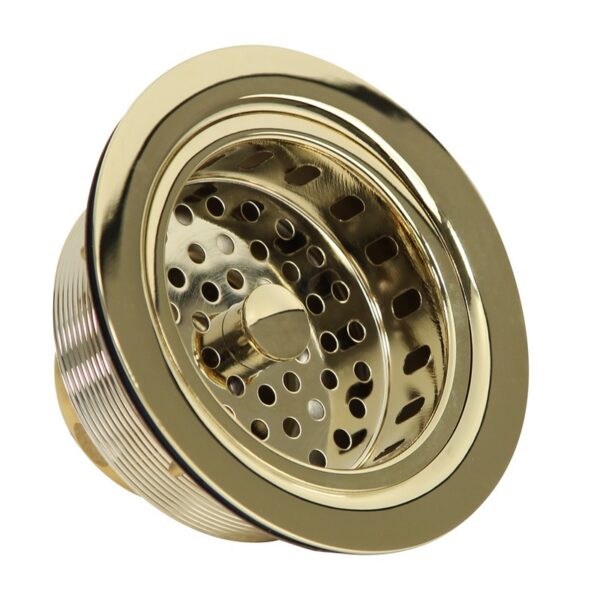 Nantucket 3.5 KDPB Premium Kitchen Polished Brass 3.5 Inch Kitchen Drain