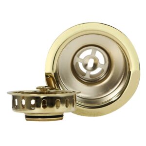 Nantucket 3.5 KDPB Premium Kitchen Polished Brass 3.5 Inch Kitchen Drain