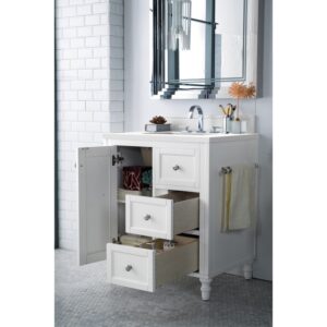 James Martin 301-V30-3WZ Copper Cove Encore 30 Inch Single Vanity with 3cm White Zeus Quartz Top