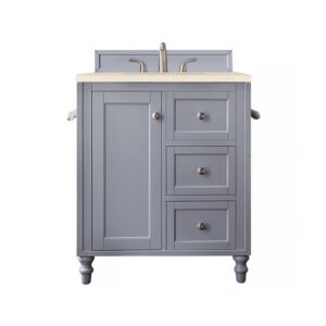 James Martin 301-V30-SL-3EMR Copper Cove Encore 30 Inch Single Vanity in Silver Gray with 3 CM Eternal Marfil Quartz Top