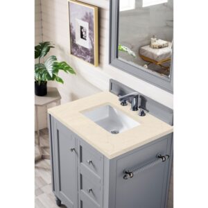 James Martin 301-V30-SL-3EMR Copper Cove Encore 30 Inch Single Vanity in Silver Gray with 3 CM Eternal Marfil Quartz Top